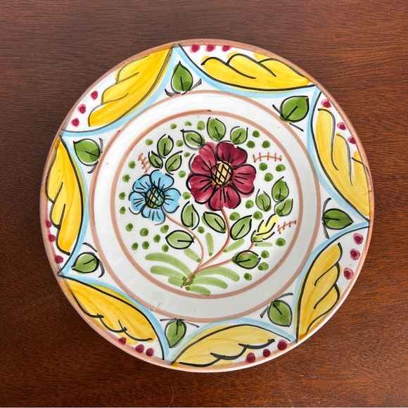 Decorative Hand Painted Floral Wall Plate Spain - Picture 2 of 7